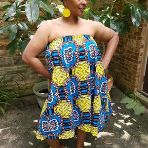 Ankara Wax Print Handmade African SunDress / Skirt